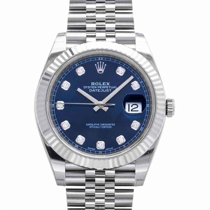  Rolex Datejust 41 126334 - Datejust 41 Stainless Steel Fluted / Jubilee / Blue Diamond </h1> 