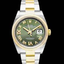 Thumbnail von Rolex Datejust 36 126233 - Datejust 36 Stainless Steel / Yellow Gold / Fluted / Olive Green Roman / Oyster </h1>