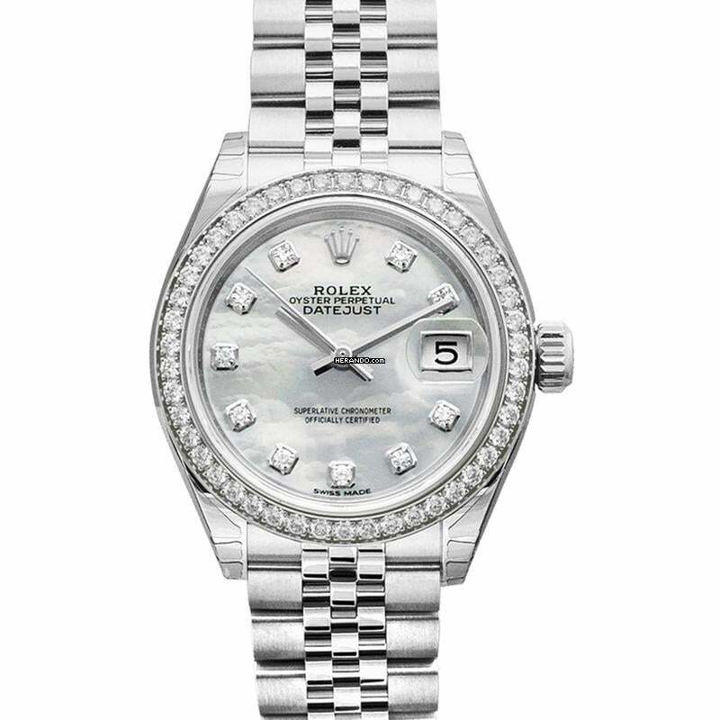  Rolex Lady-Datejust 279384RBR - Lady Datejust Automatic White Mother of Pearl Dial Stainless Steel and White G </h1> 