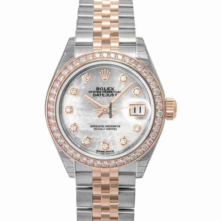  Rolex Lady-Datejust 279381RBR - Lady Datejust Automatic White mother-of-pearl set with diamonds Dial Stainless </h1> 