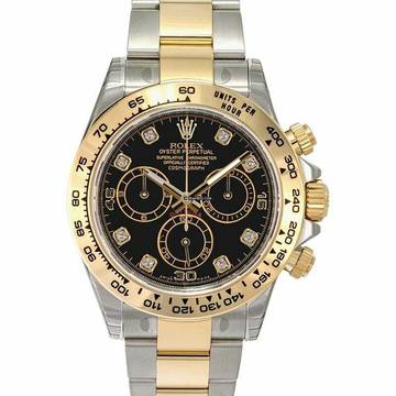  Rolex Daytona 116503 G - Cosmograph Daytona Black Dial Diamond Indexes Yellow Gold Men's Watch </h1> 