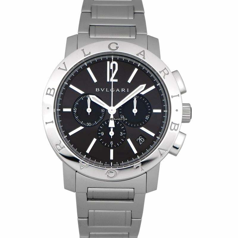 Bulgari 102045 - Chronograph Automatic Black Dial Men's Watch </h1> 