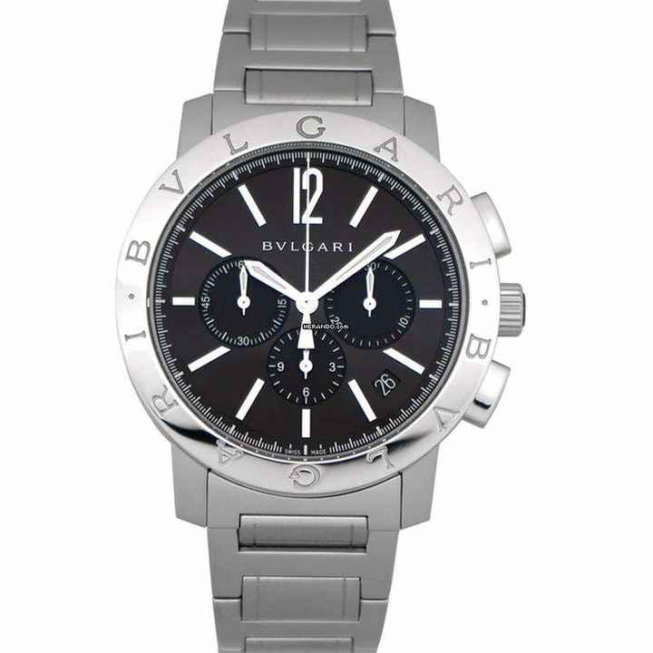  Bulgari 102045 - Chronograph Automatic Black Dial Men's Watch </h1> 