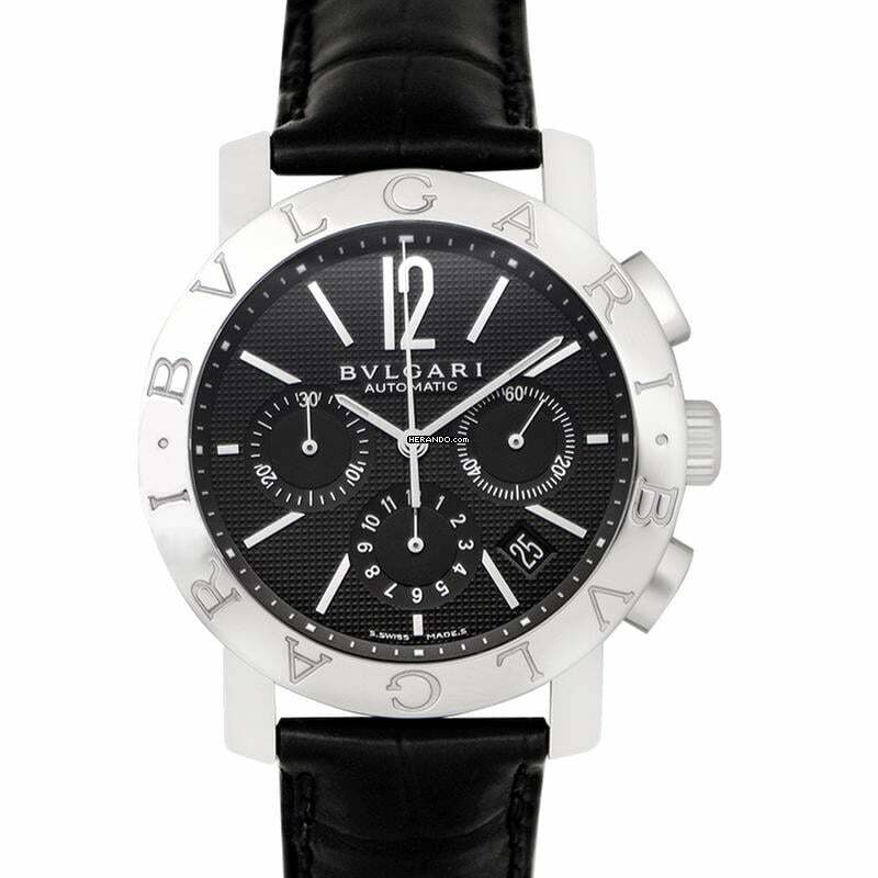 Bulgari 101558 - Chronograph Automatic Black Dial Men's Watch </h1> 