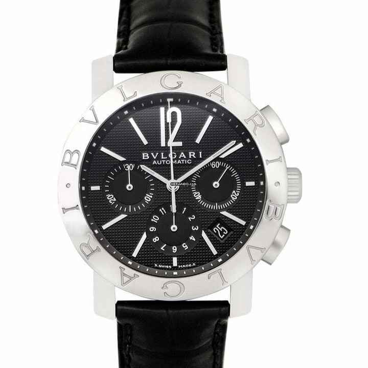 Bulgari 101558 - Chronograph Automatic Black Dial Men's Watch </h1> 