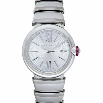  Bulgari Lucea 102195 - Lvcea Quartz Silver Opaline Dial Diamond Ladies Watch </h1> 