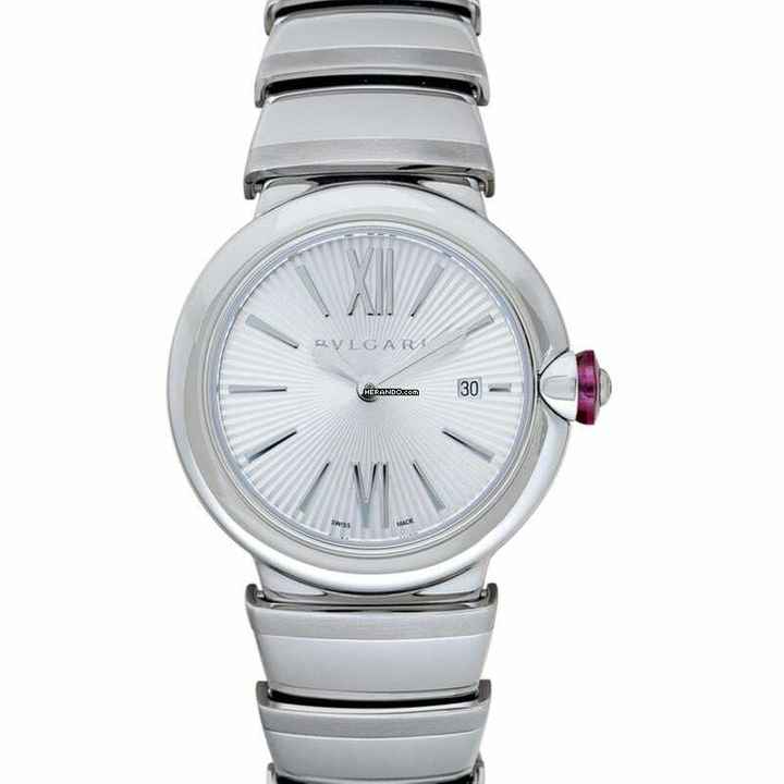  Bulgari Lucea 102195 - Lvcea Quartz Silver Opaline Dial Diamond Ladies Watch </h1> 