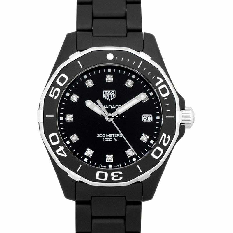  TAG Heuer Aquaracer Lady WAY1397.BH0743 - Aquaracer Quartz Black Dial with Diamonds Ladies Watch </h1> 