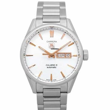  TAG Heuer Carrera Calibre 5 WAR201D.BA0723 - Carrera Calibre 5 Day-Date Automatic Silver Dial Men's Watch </h1> 