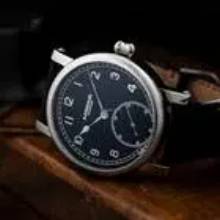 Thumbnail von Cornehl Classic Black gerändelte Lünette , Zwiebelkrone