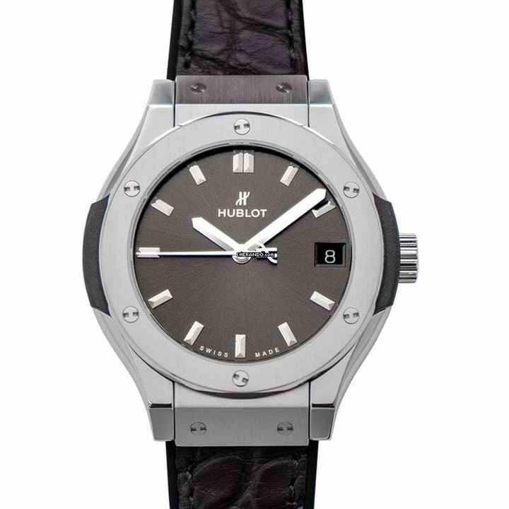  Hublot Classic Fusion Racing Grey 581.NX.7071.LR - Classic Fusion Quartz Grey Dial Titanium Ladies Watch </h1> 