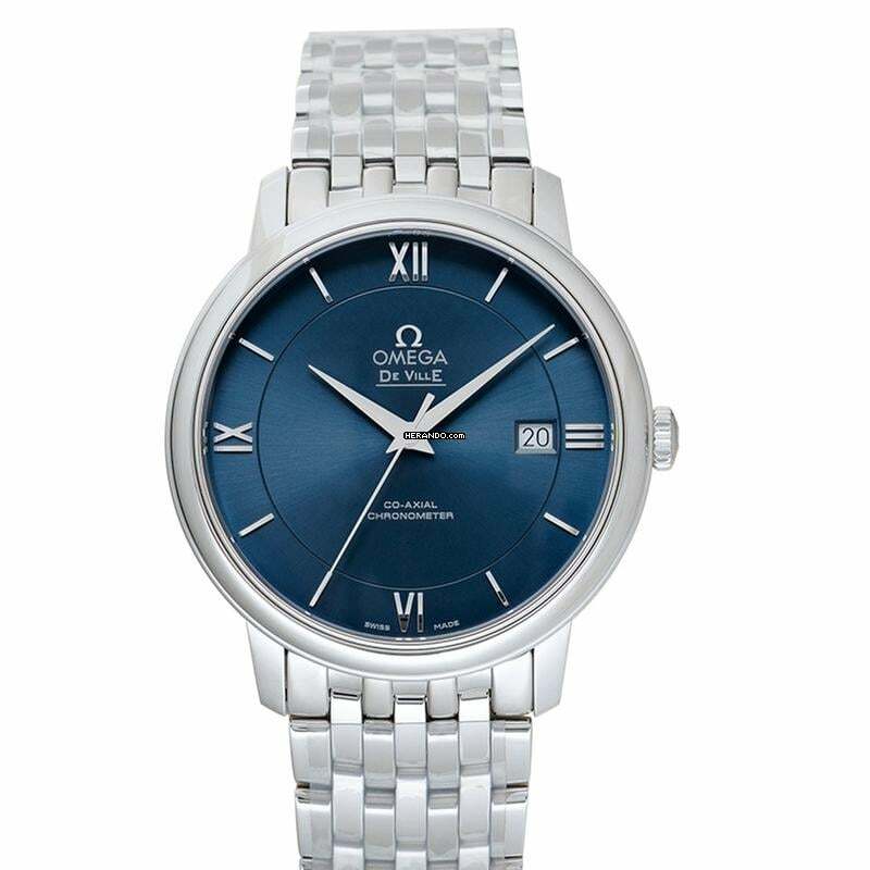  Omega De Ville Prestige 424.10.40.20.03.001 - De Ville Prestige Co-Axial 39.5 mm Automatic Blue Dial Steel Men's W </h1> 