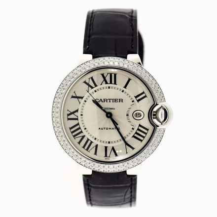  Cartier Ballon Bleu 42mm Automatic 42mm Steel Watch 2TCW + DIAMONDS </h1> 