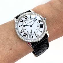 Thumbnail von Cartier Ronde Solo de Cartier Date Quartz 36mm Steel 1TCW DIAMOND Watch </h1>