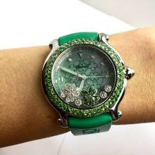 Thumbnail von Chopard Happy Sport Steel 38mm DIAMONDS & EMERALDS Watch </h1>