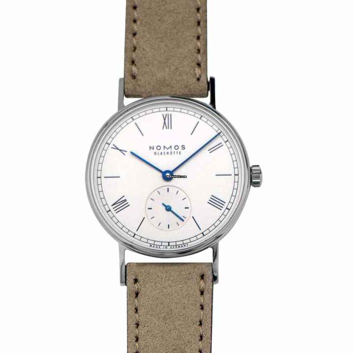  NOMOS Ludwig 33 244 - Ludwig 33 White Silver-plated Dial/Leather 32.8mm </h1> 