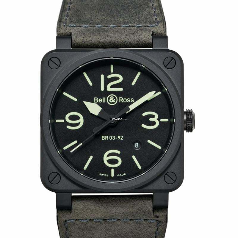  Bell & Ross BR 03-92 Ceramic BR0392-BL3-CE/SCA - Instruments BR 03-92 Nightlum Men's Watch </h1> 