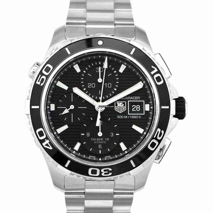  TAG Heuer Aquaracer 500M CAK2110.BA0833 - Aquaracer Chronograph Automatic Black Dial Men's Watch </h1> 