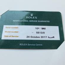 Thumbnail von Rolex Submariner (No Date) 5513 Submariner Gilt Underline Dial 1.0 Mio./1964 Erstbesitz B & P Pointed crown guard-service Rolex mit Karte