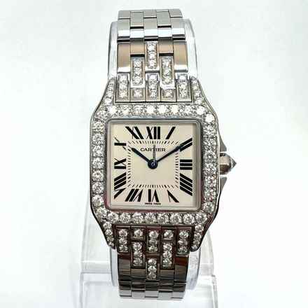 Cartier Santos Demoiselle Quartz Steel 26mm 2.59TCW Diamond Watch </h1> 