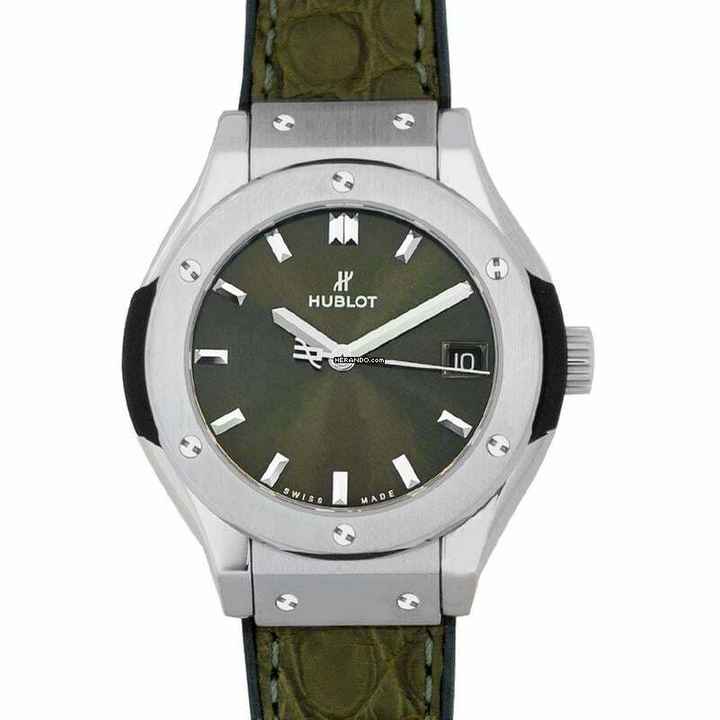  Hublot Classic Fusion Quartz 581.NX.8970.LR - Classic Fusion Green Titanium Automatic Green Dial Ladies Watch </h1> 