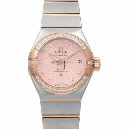  Omega Constellation Ladies 123.25.27.20.57.004 - Constellation Co-Axial 27 mm Automatic Pink Mother Of Pearl Dial Dia </h1> 