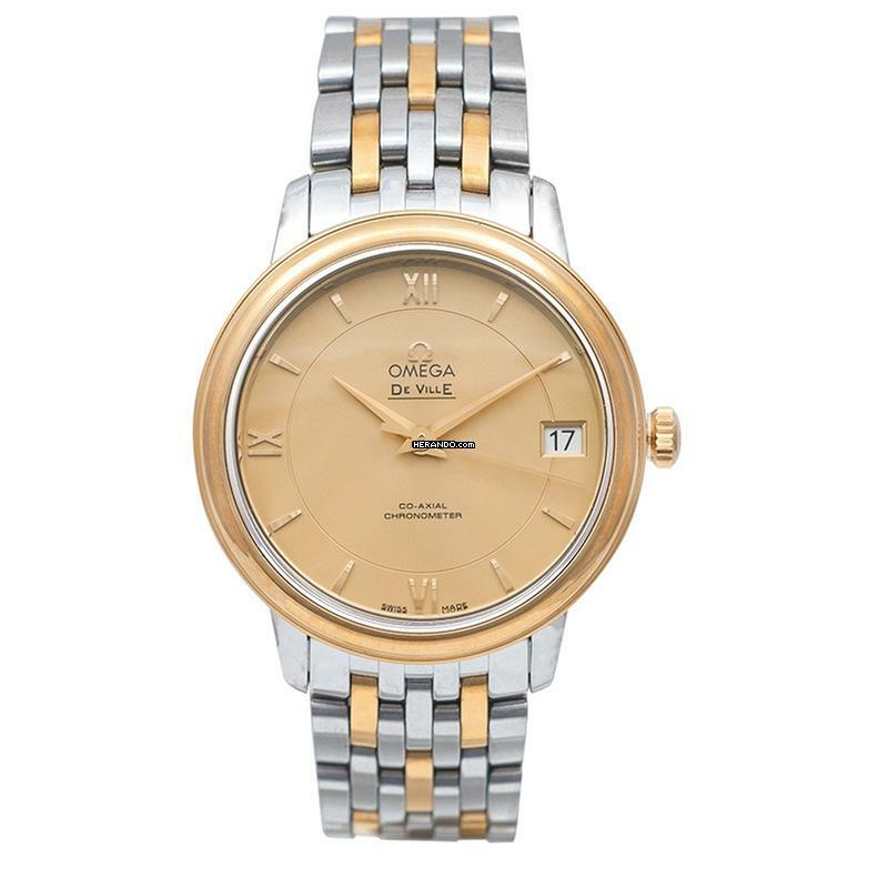 Omega De Ville Prestige 424.20.33.20.08.001 - De Ville Prestige Co-Axial 32.7 mm Automatic Champagne Dial Yellow G </h1>