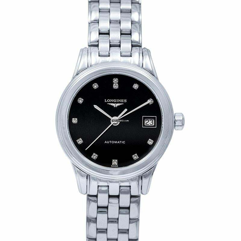 Longines Flagship L42744576 - Flagship Automatic Black Dial Diamond Ladies Watch </h1> 