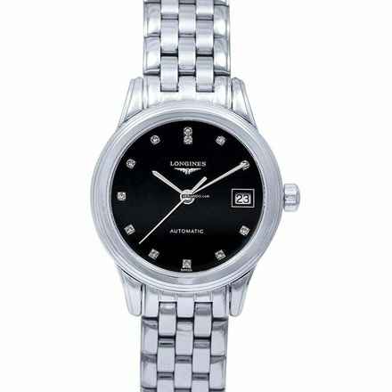  Longines Flagship L42744576 - Flagship Automatic Black Dial Diamond Ladies Watch </h1> 