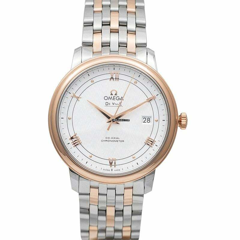 Omega De Ville Prestige 424.20.40.20.02.002 - De Ville Prestige Co-Axial 39.5 mm Automatic Silver Dial Red Gold Me </h1>