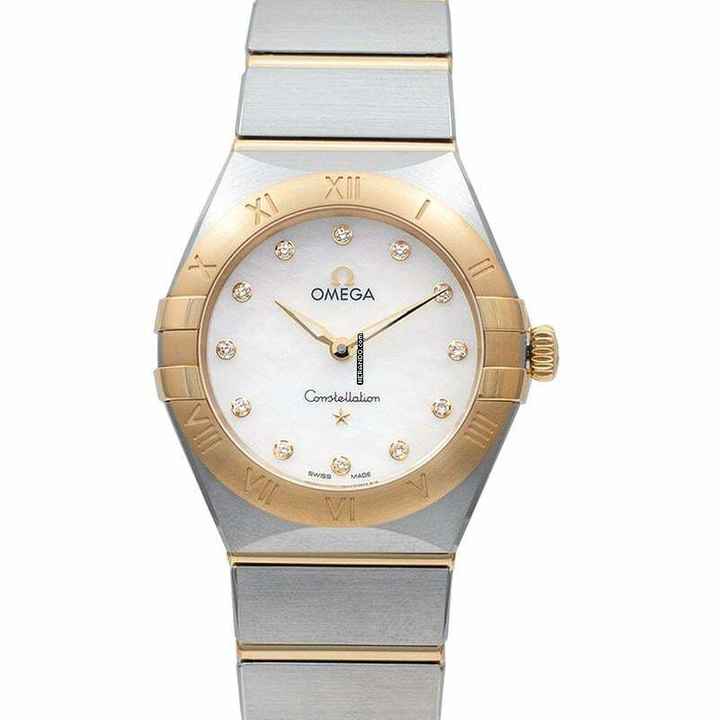  Omega Constellation 131.20.28.60.55.002 - Constellation Manhattan Quartz 28 mm Quartz White Dial Diamonds Yell </h1> 