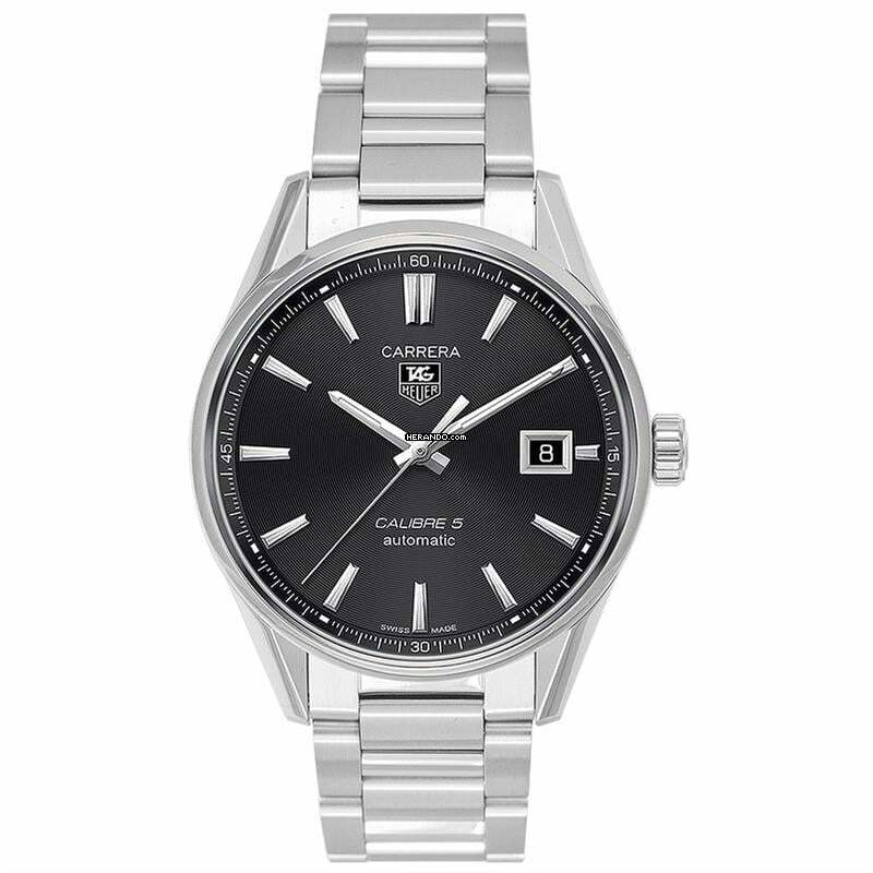  TAG Heuer Carrera Calibre 5 WAR211A.BA0782 - Carrera Calibre 5 Automatic Black Dial Men's Watch </h1> 