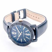 Thumbnail von Bulgari 102248 - Automatic Black Dial Black Leather Men's Watch </h1>