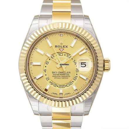  Rolex Sky-Dweller 326933 - Sky-Dweller Stainless Steel / Yellow Gold / Champagne </h1> 