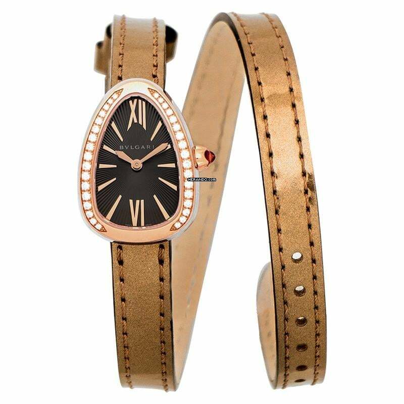  Bulgari Serpenti 102968 - Serpenti Quartz Grey Dial Diamond Bezel Ladies Watch </h1> 