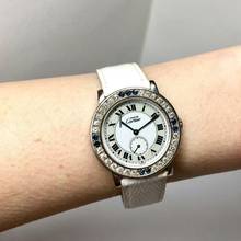 Thumbnail von Cartier RONDE Silver 1.01TCW DIAMONDS & Blue SAPPHIRES Watch </h1>