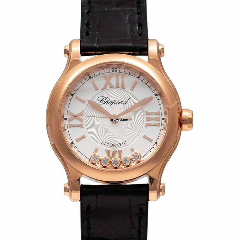  Chopard Happy Sport 274893-5011 - Happy Sport Automatic White dial with a guilloche pattern Dial Rose Gold Lad </h1> 