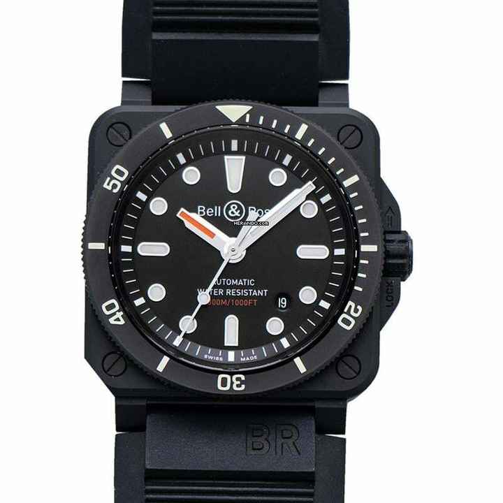  Bell & Ross BR 03-92 Ceramic BR0392-D-BL-CE/SRB - Instruments BR 03-92 Diver Black Matte Men's Watch </h1> 