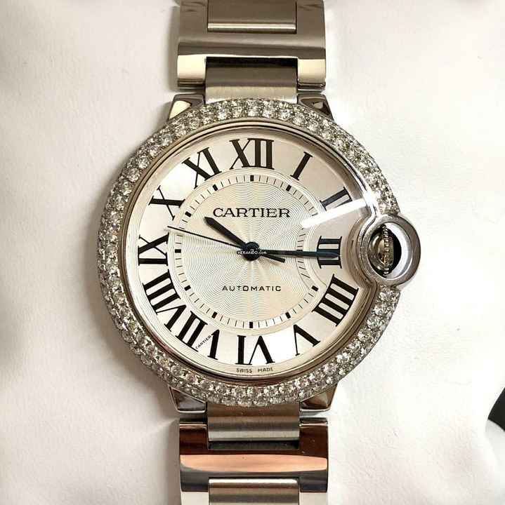  Cartier Ballon Bleu 36mm 3284 Automatic Steel 36mm 1.87TCW Diamond Watch </h1> 