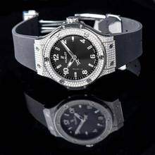 Thumbnail von Hublot Big Bang 38 mm 361.SX.1270.RX.1704 - Big Bang Steel Pavé Quartz Black Dial Diamonds Ladies Watch </h1>