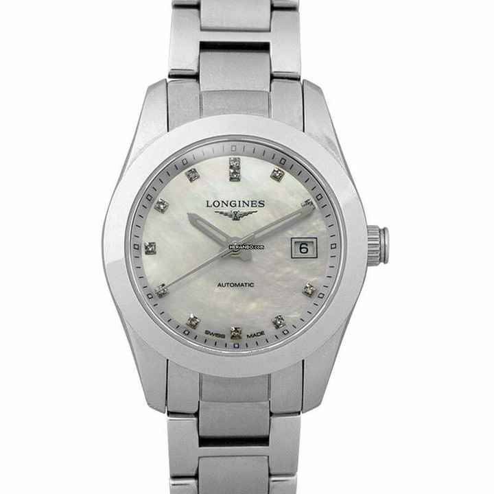  Longines Conquest Classic L22854876 - Conquest ClassIc Automatic White Mother of Pearl Dial Diamond Ladies Watch </h1> 