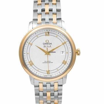  Omega De Ville Prestige 424.20.40.20.02.001 - De Ville Prestige Co-Axial 39.5 mm Silver Dial Yellow Gold Men's Wat </h1> 
