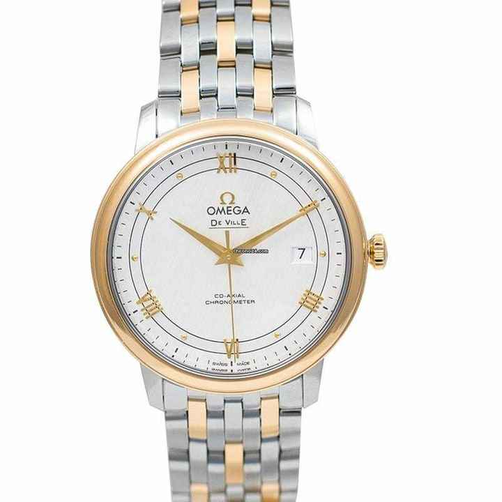  Omega De Ville Prestige 424.20.40.20.02.001 - De Ville Prestige Co-Axial 39.5 mm Silver Dial Yellow Gold Men's Wat </h1> 