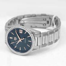 Thumbnail von TAG Heuer Carrera Lady WBK1317.BA0652 - Carrera Ladies Quartz Blue Dial with Diamonds Bezel Unisex Watch </h1>