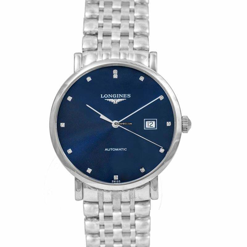 Longines Elegant L49104976 - Elegant Automatic Blue Dial Diamond Men's Watch </h1>