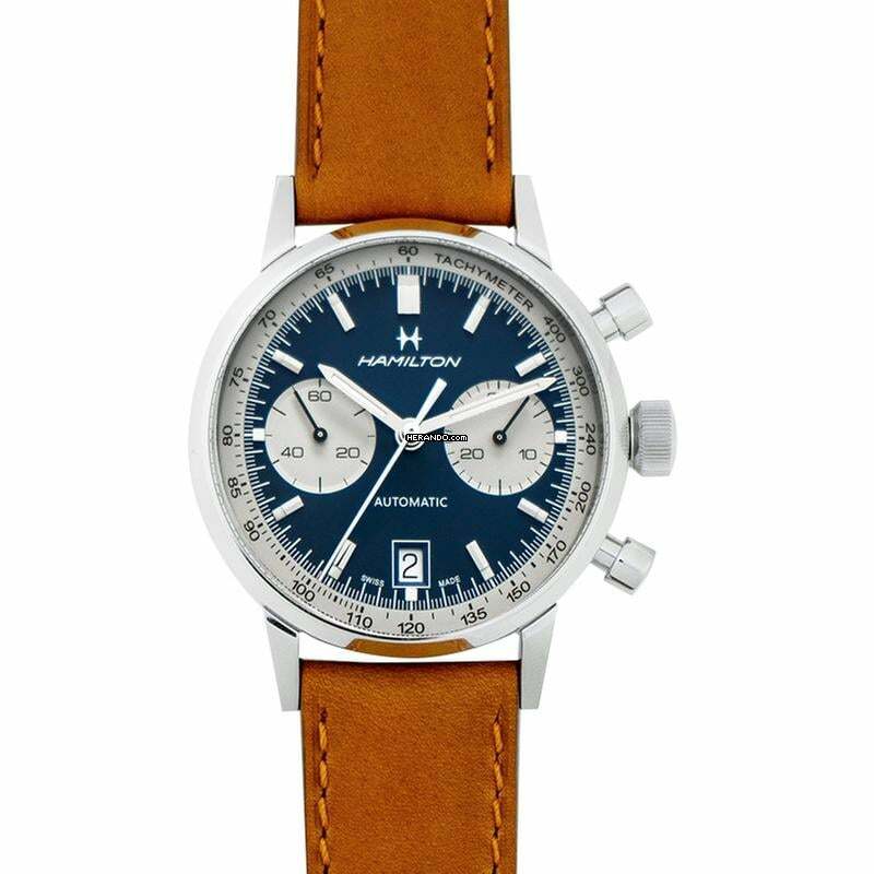 Hamilton Intra-Matic H38416541 - American Classic Intra-Matic Auto Chrono Brown/Leather 40mm </h1>