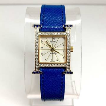  Hermès Heure H 2 Tone 25mm 0.68TCW DIAMONDS 0.2TCW Sapphires Watch </h1> 