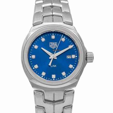  TAG Heuer Link Lady WBC1318.BA0600 - Link Ladies Quartz Blue Dial with Diamonds Ladies Watch </h1> 