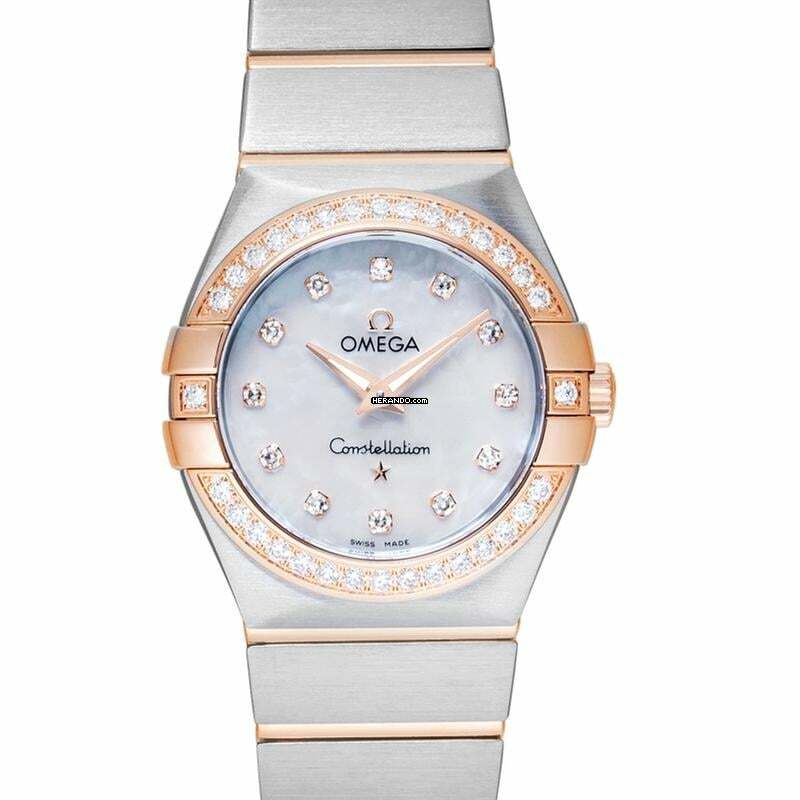 Omega Constellation Quartz 123.25.27.60.55.001 - Constellation Quartz White Dial Diamond Red Gold Ladies Watch </h1>