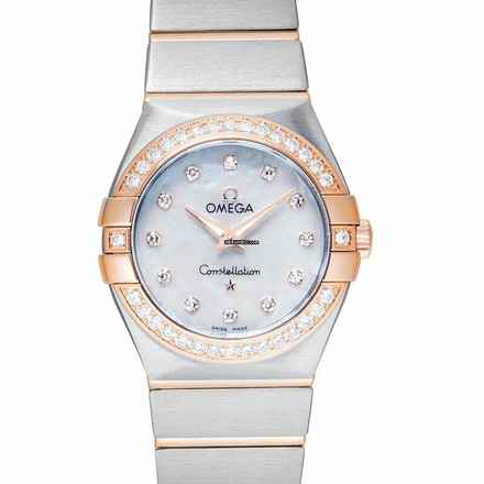  Omega Constellation Quartz 123.25.27.60.55.001 - Constellation Quartz White Dial Diamond Red Gold Ladies Watch </h1> 